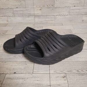 Women’s Hoka Ora Recovery Black Slide Slip On Sandals Size 8
